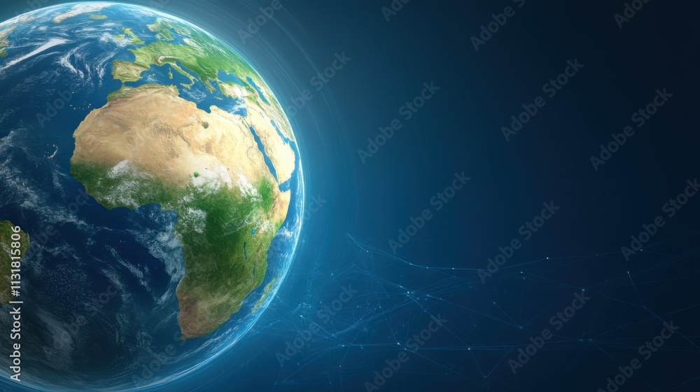 Fototapeta premium Exploring earth from space global perspective digital art cosmic environment high-quality visualization scientific concept