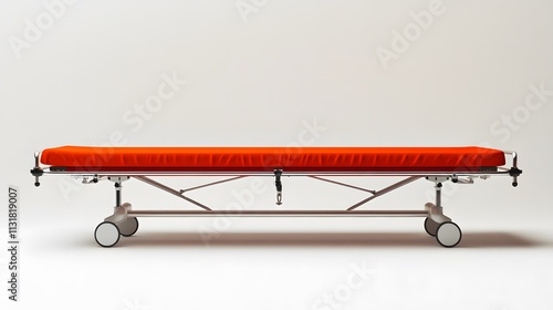 Orange stretcher on wheels. photo