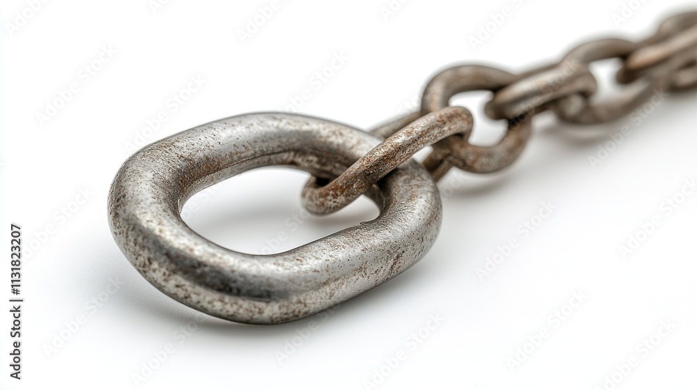 Obraz premium Close-up of rusty metal chain link.