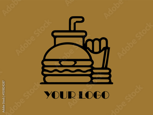 Fast food combo with fries, burger, and a drink. Great for menus, advertisements, food blogs, and social media posts