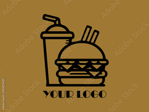 Fast food combo with fries, burger, and a drink. Great for menus, advertisements, food blogs, and social media posts