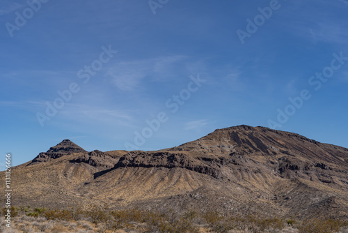 Abundant Hillslpoe deposits / Felsic Volcanic rock. Van Winkle Mountain. Mojave National Preserve South Entrance Kelbaker Road, San Bernardino County, California. Mojave Desert / Basin and Range Provi photo