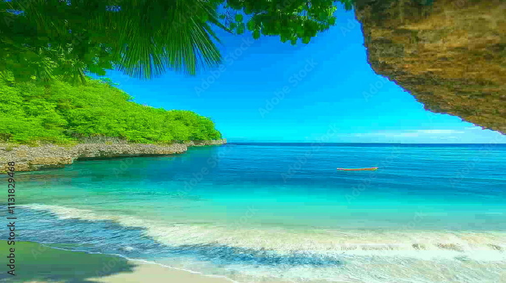 Obraz premium Secluded tropical cove, turquoise water