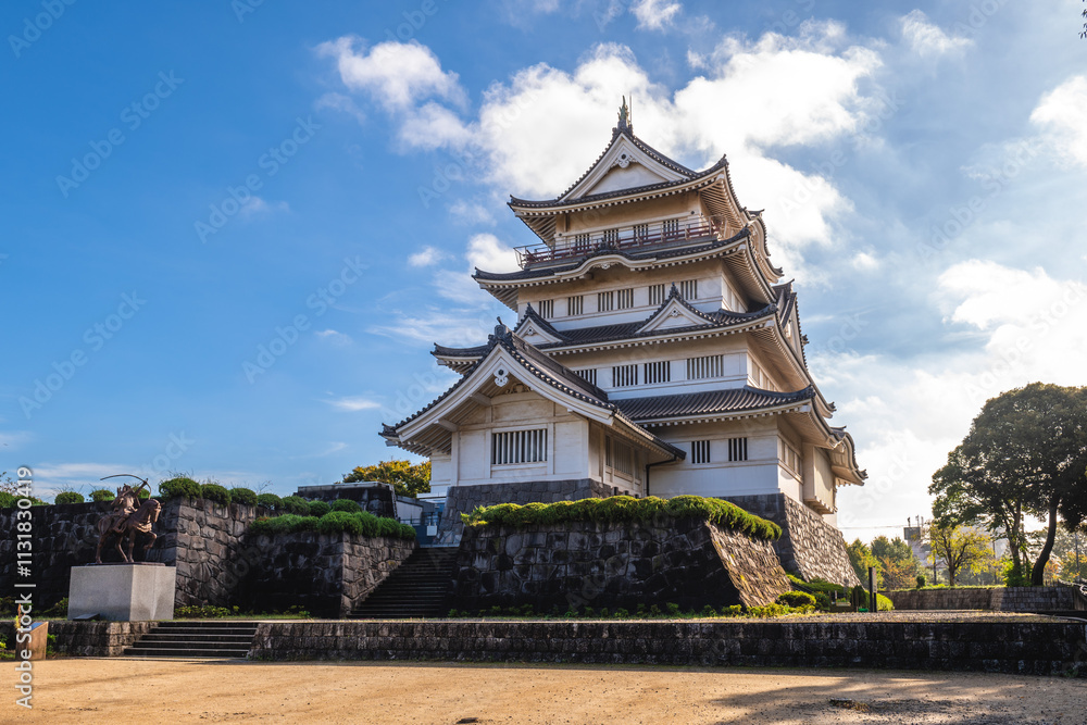 Fototapeta premium Inohana Castle, a Japanese castle located in Inohana, Chuo district of Chiba City, Japan