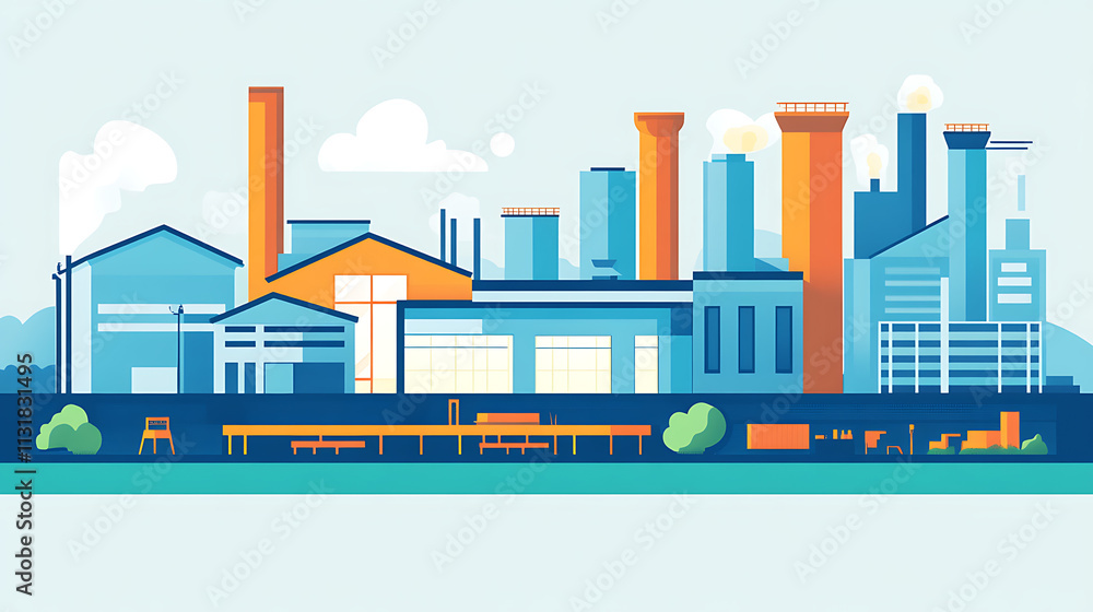 Obraz premium Factory environment showcasing integrated manufacturing solutions enhancing productivity