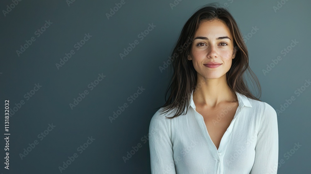 Obraz premium Studio portrait of a confident woman standing in front of a plain background