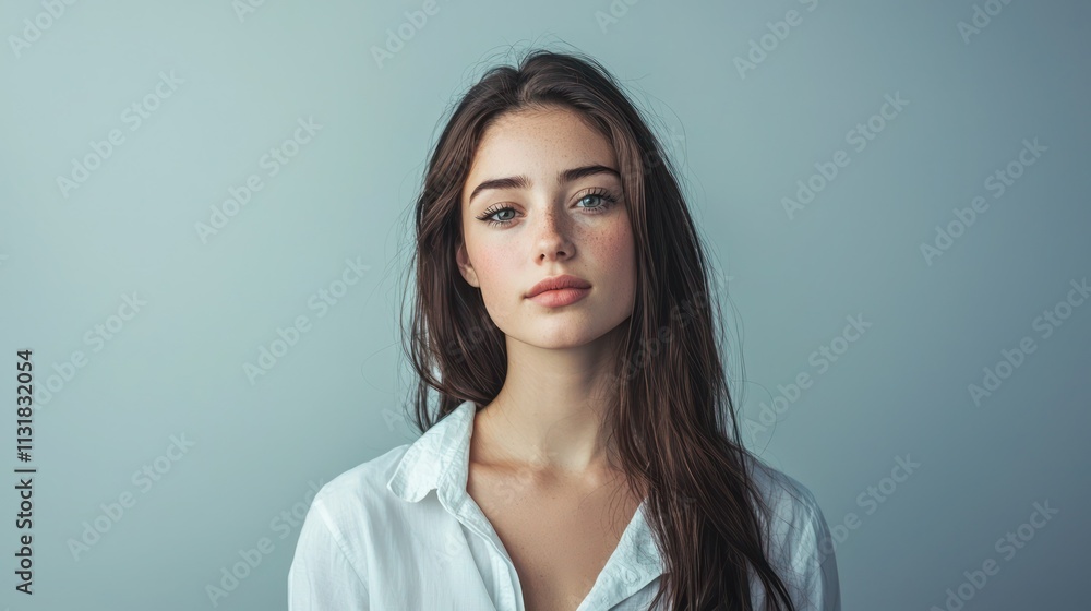 Obraz premium Studio portrait of a confident woman standing in front of a plain background