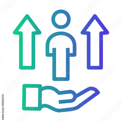 personal growth Line Gradient Icon