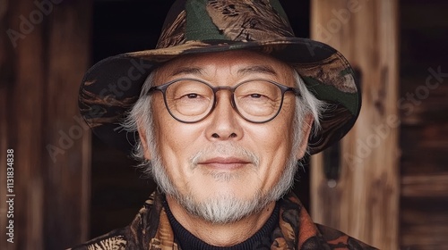 Mature Man  Portrait  Glasses  Hat  Outdoors  Calm  Wisdom  Senior  Face  Expression  Pers photo