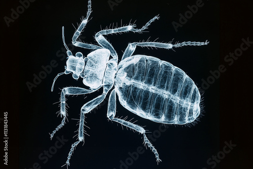 Close-up X-ray picture of a adult bed bug