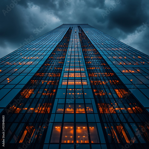 Wallpaper Mural Modern Skyscraper Against Dramatic Cloudy Sky Torontodigital.ca