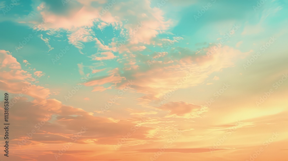 Obraz premium The sky is painted in vibrant hues of orange, pink, and purple as the sun sets behind the clouds.