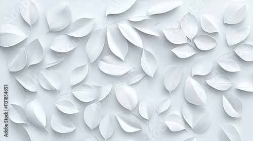 Abstract pattern of white paper leaves. photo