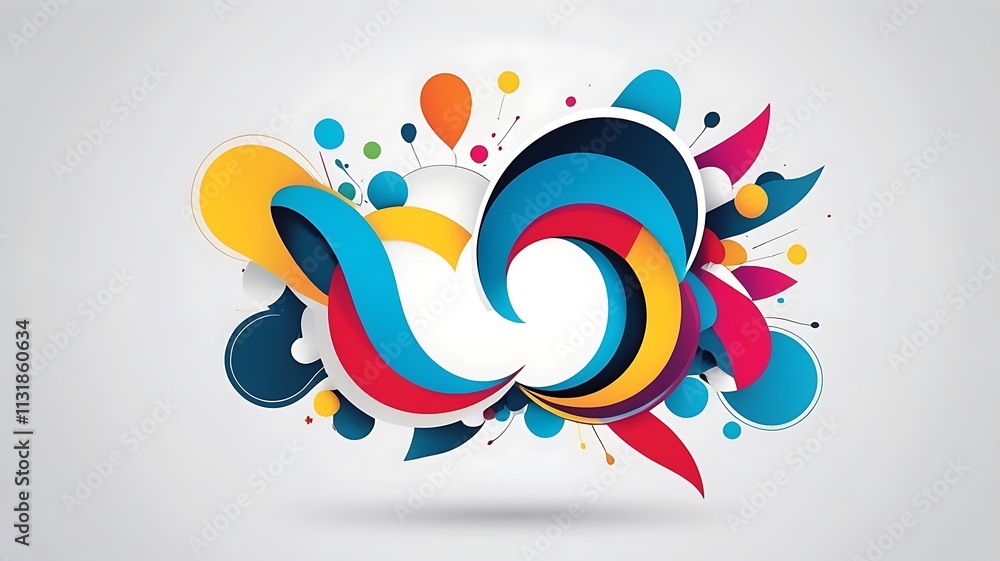 Obraz premium Abstract Colorful Swirls and Shapes Design
