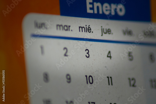 close up of a calendar