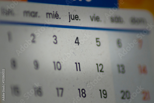 close up of a calendar