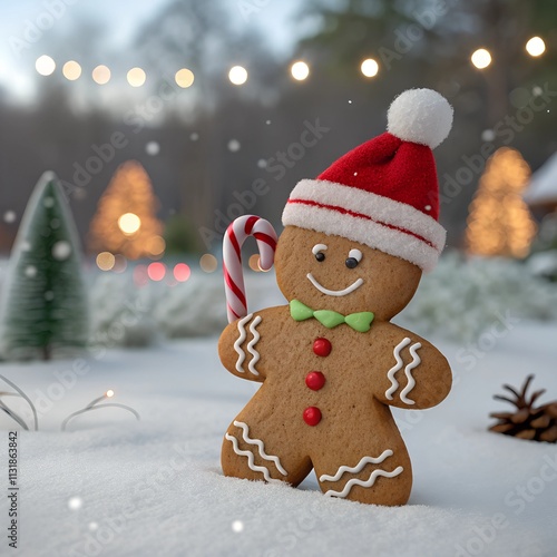 christmas gingerbread cookies snow hat naw year photo