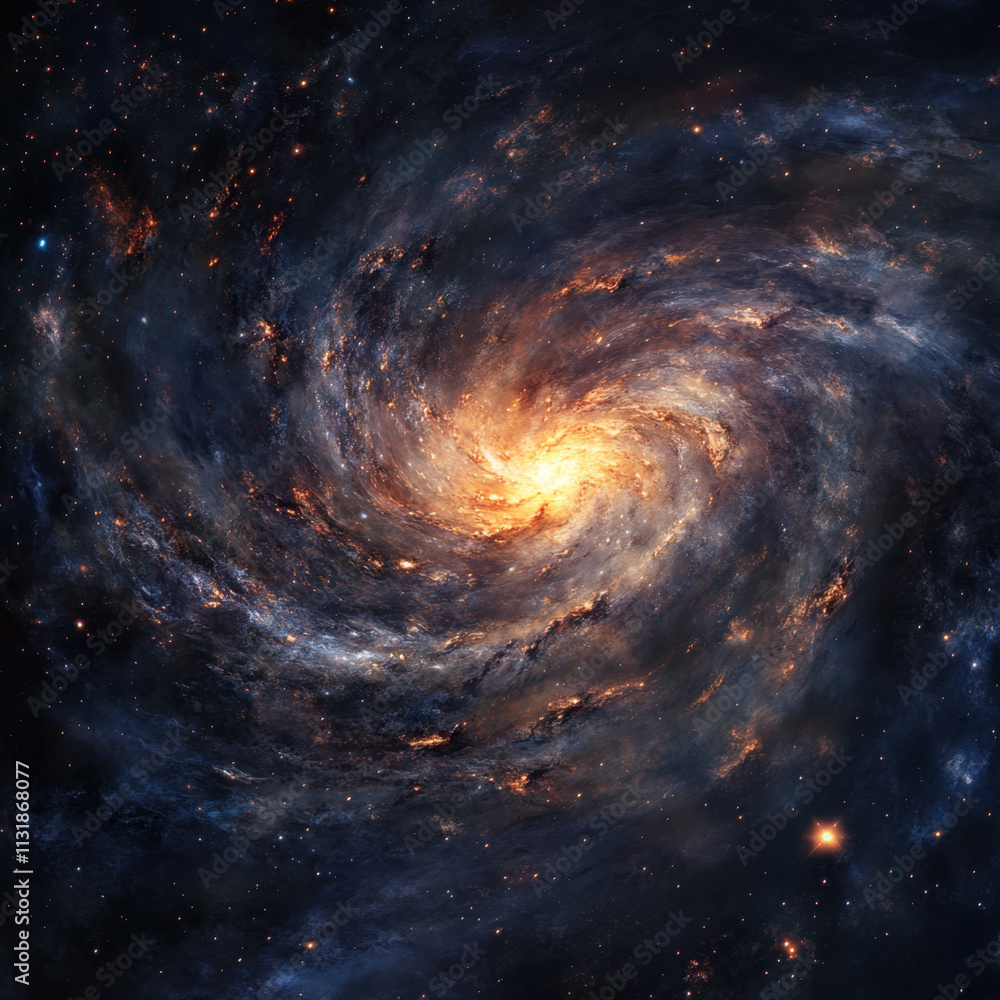 Fototapeta premium Bright star clusters and swirling nebulae in a vast galaxy star, nebula, sky, universe, astronomy, night, cosmos, 