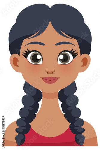 Smiling Woman with Braided Hair