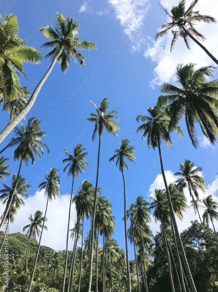 Fototapeta premium palm trees against blue sky