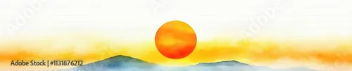 Panel kuchenny z motywem A fiery sunset in watercolor blending rich oranges and purples.