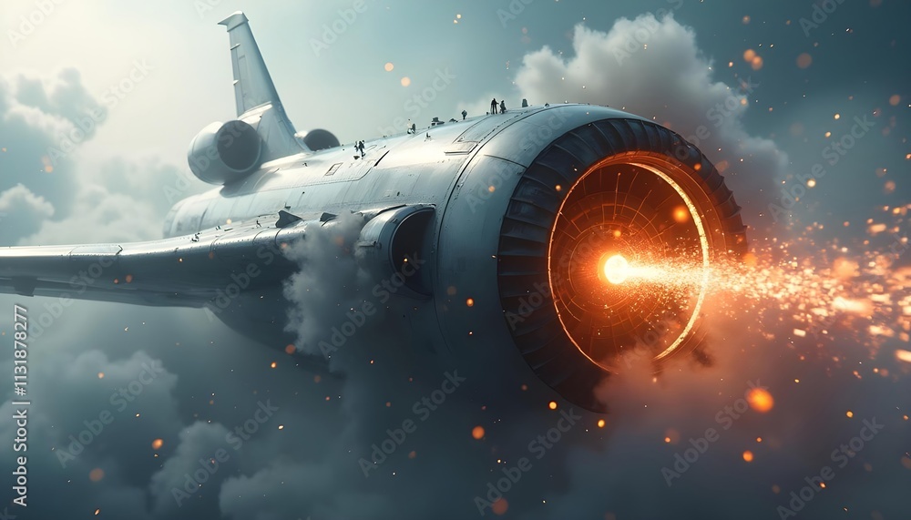 custom made wallpaper toronto digitalA stunning supersonic jet disintegrates. The focal point is the jet's distinctive turbines, whose crosshair pattern highlights the engineering prowess. The surroundings are filled with energy and smok