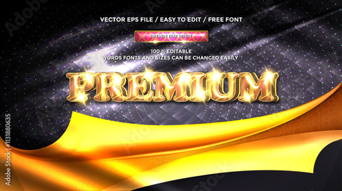 3D rendering premium gold text effect animation