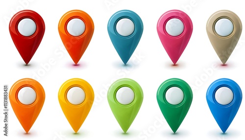 Free Download Colorful location marker icons; map pin collection for various uses. - GFXLoad