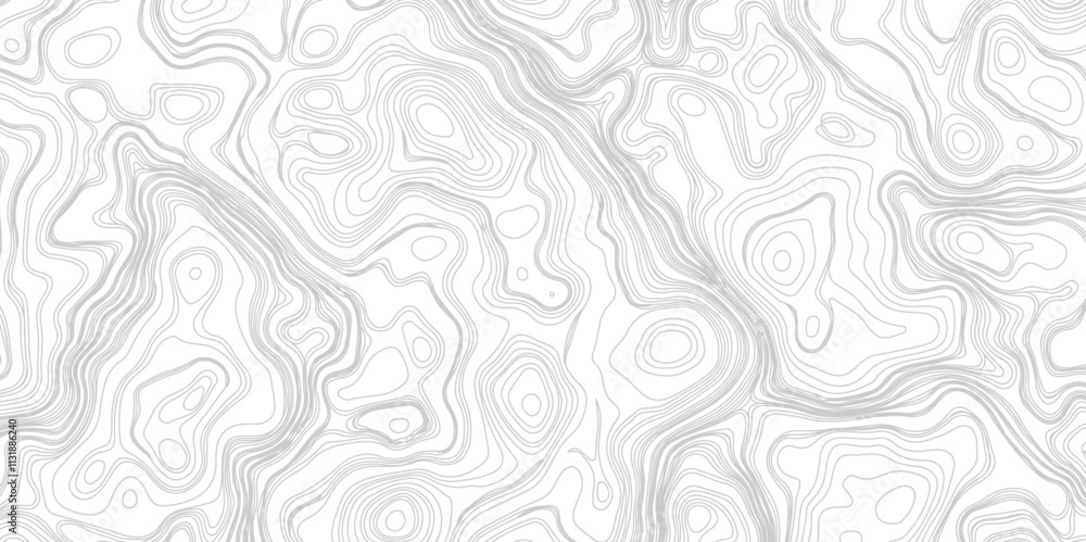 Fototapeta premium Abstract Topographic Contour Line Pattern in Black and White, White background topography contour map with black curve lines.