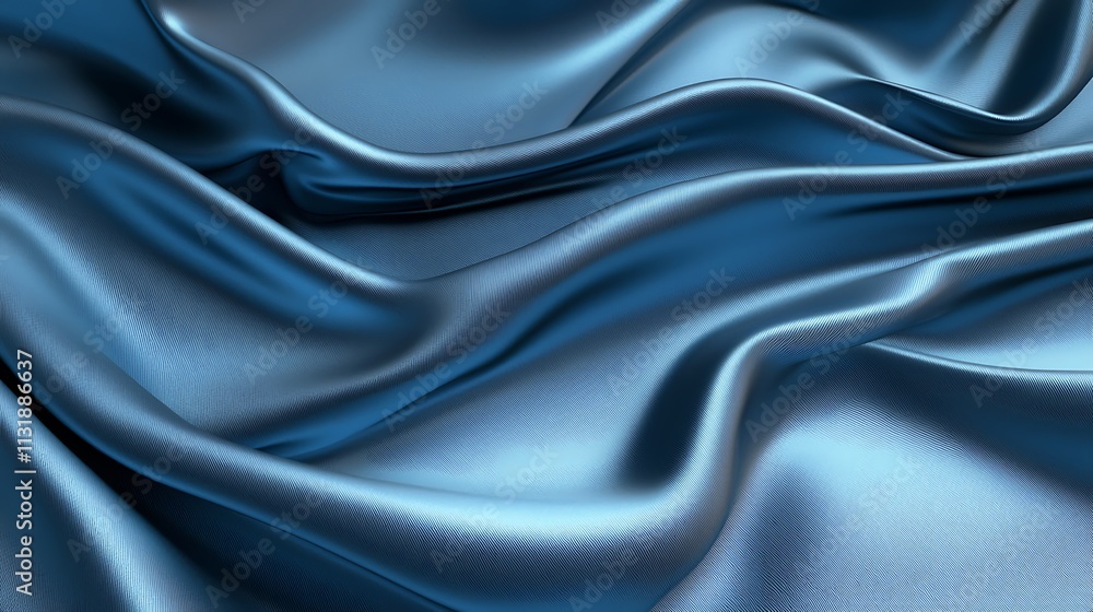Obraz premium Elegant blue satin fabric chinese new year background textile indoor close-up celebration theme