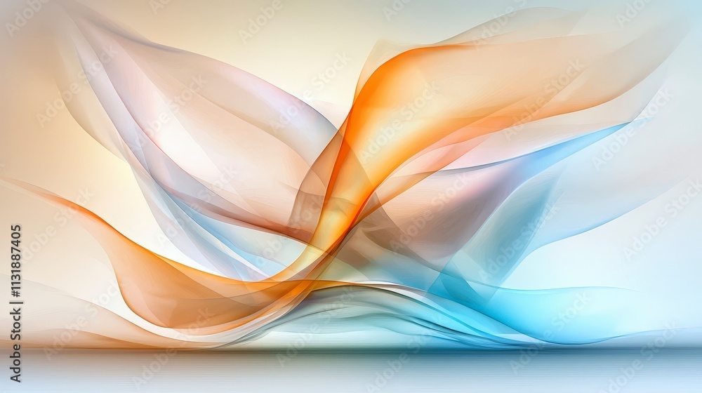 Naklejka premium Abstract Orange Blue White Swirl Wave Background Design