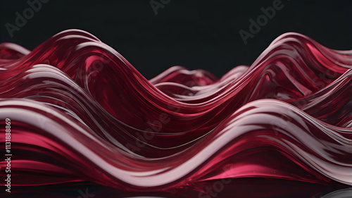 red abstract smoke isolated Abstract lines
 on transparent background ,