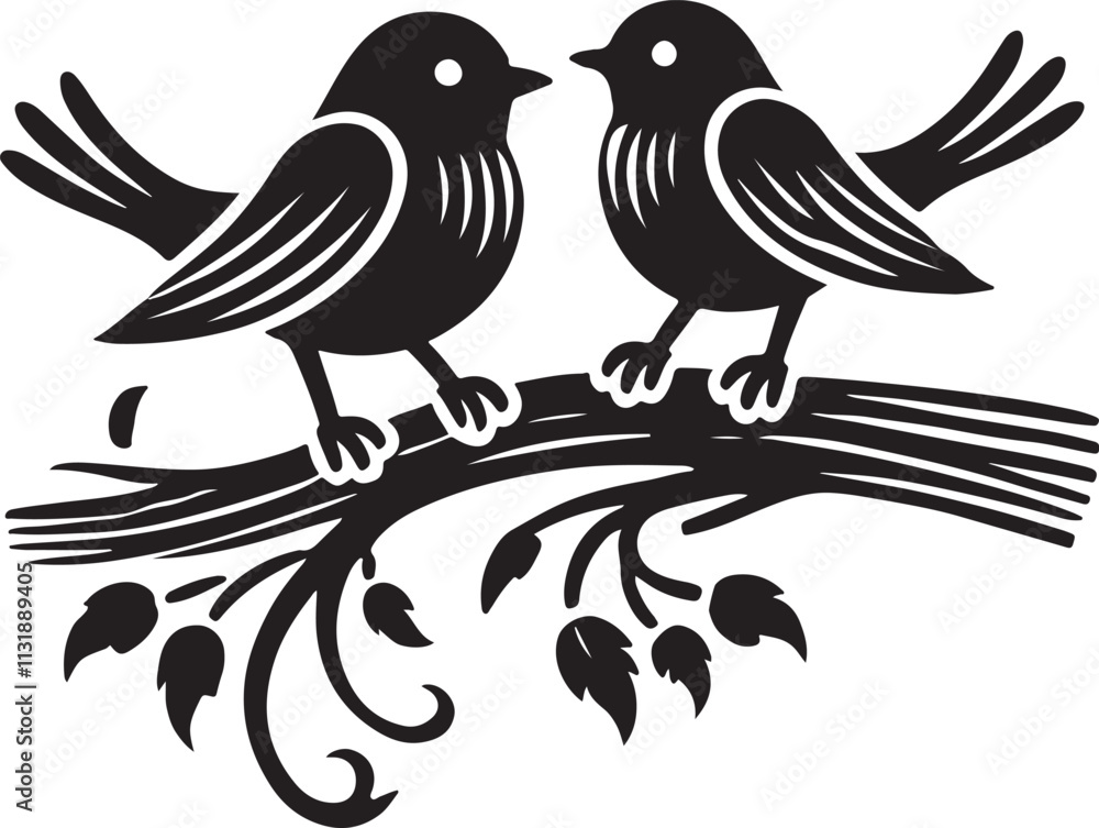 Fototapeta premium couple bird vector silhouette