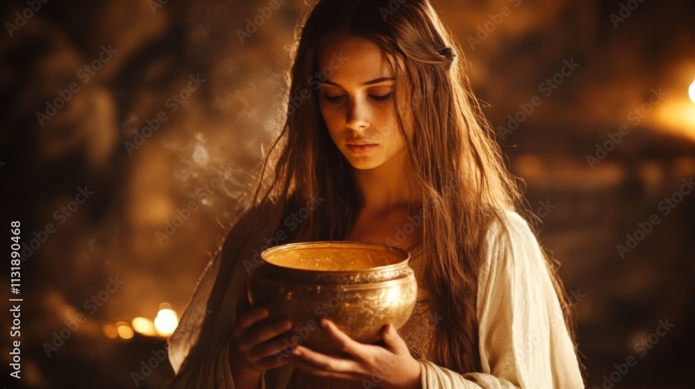 Mary Magdalene depicted with an alabaster jar, emphasizing her biblical significance.