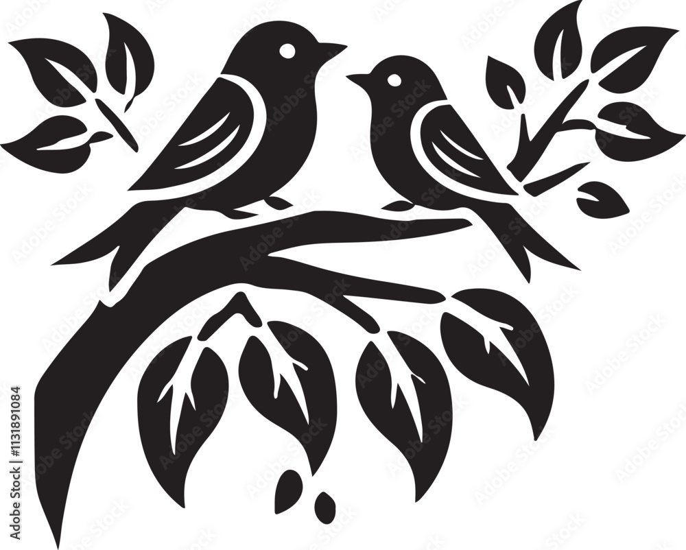 Fototapeta premium couple bird vector silhouette