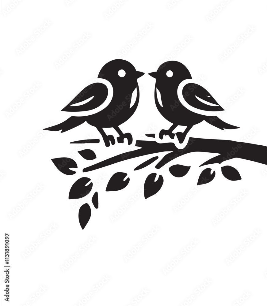 Fototapeta premium couple bird vector silhouette