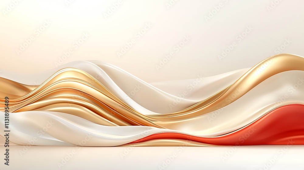 Obraz premium Celebrating chinese new year warm colors and elegant waves in an abstract studio design