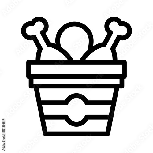 fried chicken line icon