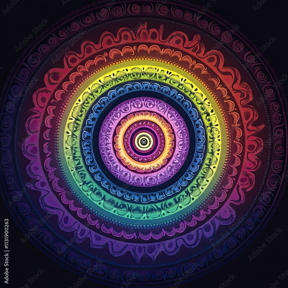 Obraz premium Rainbow Mandala Design