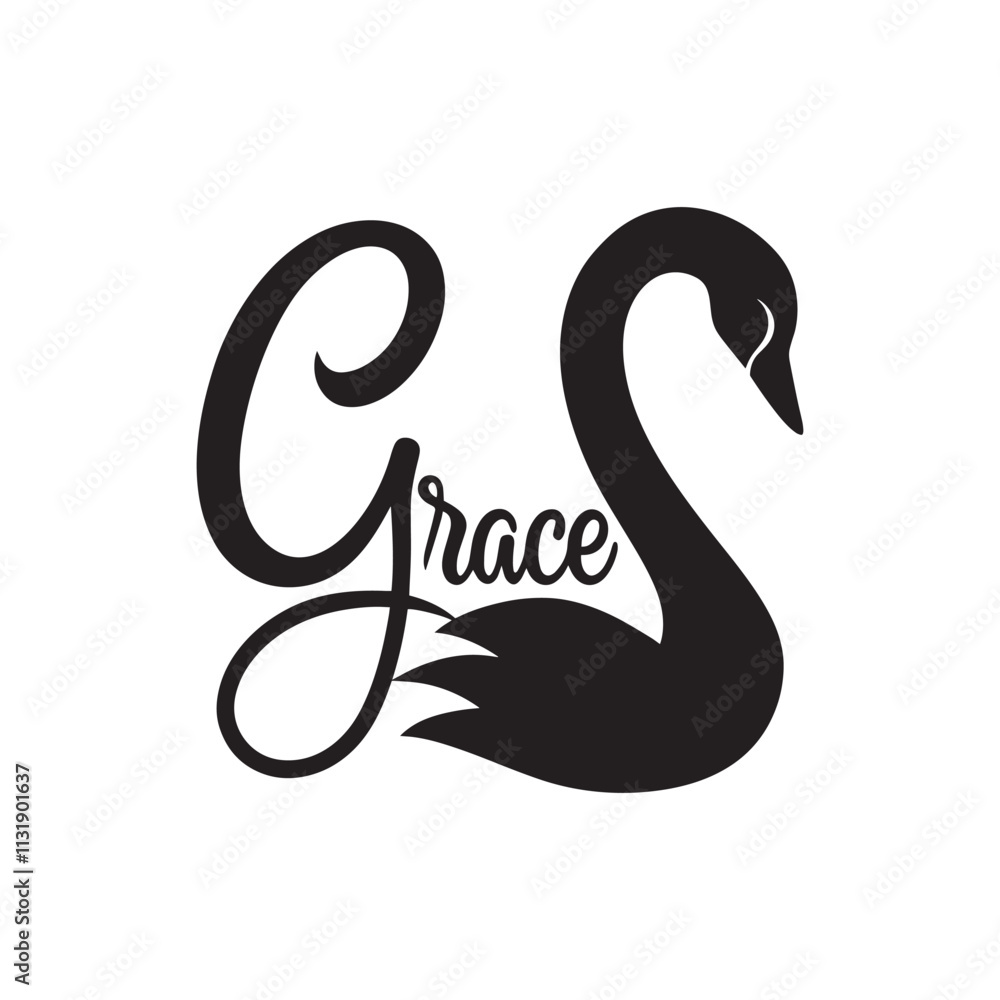 Obraz premium Stylized Swan Logo Design with Elegant Features