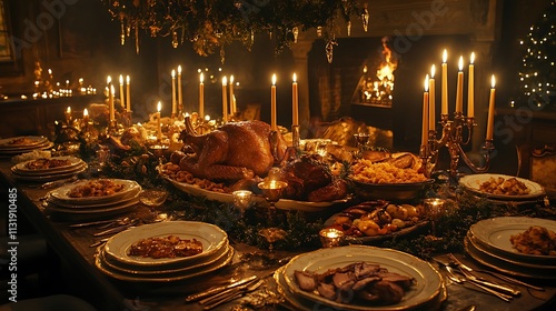 Table setting ready for holiday celebrations