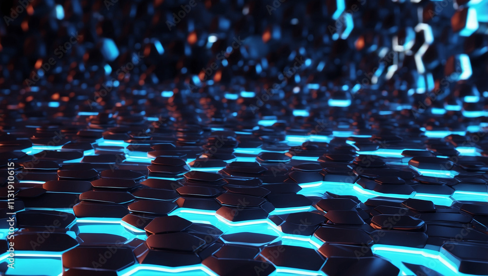 Obraz premium Futuristic Background with Hexagonal Patterns