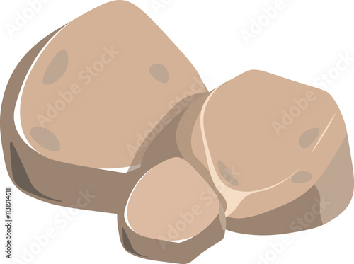 Versatile Stone Set: Realistic Rock Illustrations for Game Design