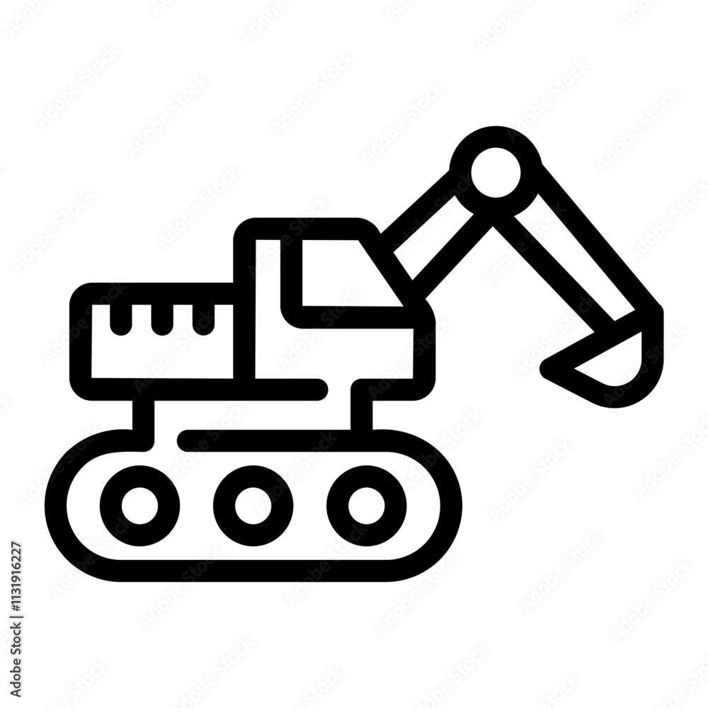 Fototapeta premium excavator Line Icon