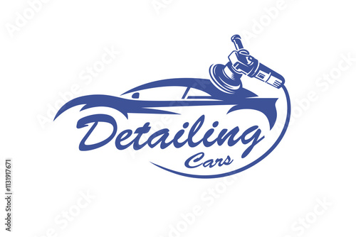 Vintage vector Logo auto detailing service silhouette logo graphic illustration, cleaning cars Logo template