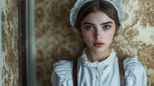 Portrait of a Young Woman in Vintage Style photo