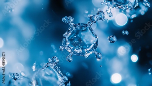 Wallpaper Mural Water Molecule Structure - A Stunning Visual of the Liquid's Crystallization Torontodigital.ca