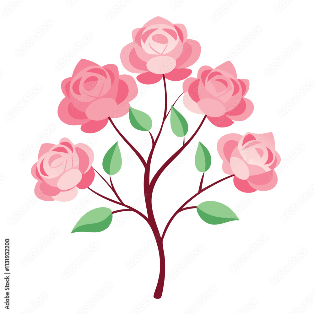 Fototapeta premium A delicate arrangement of Various tree flowers in full bloom, featuring soft pink petals with intricate details 