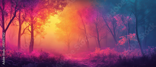 Neon Forest: Glistening Glittery Textures, Iridescent Hues