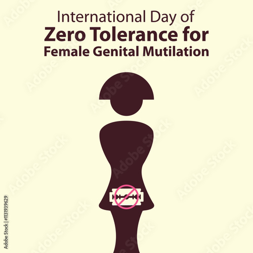 illustration vector graphic of woman silhouette and razor stop symbol, perfect for international day, zero tolerance, female genital mutilation, celebrate, greeting card, etc.